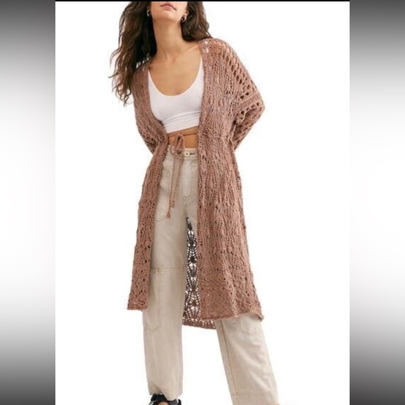 Free People Sweet Talker Crochet Cardigan GUC - Picture 5 of 16